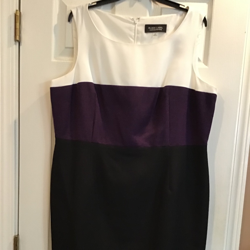 Black Label Purple and Black Colorblock Dress